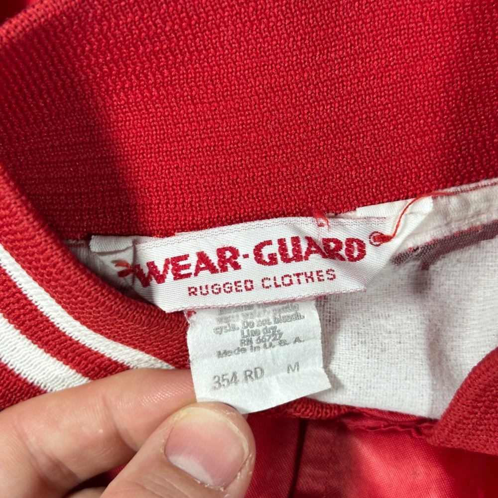 Vintage Wear-Guard Red Satin Varsity Bomber Jacket WM Earl Mens Medium USA Made - Picture 3 of 5
